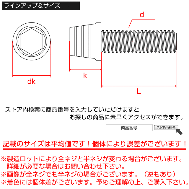 M4×20mm テーパー シェル ヘッド ボルト キャップボルト