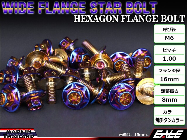 M6×10mm P1.00 ワイドフランジスター ボルト ワイヤーロック穴付き