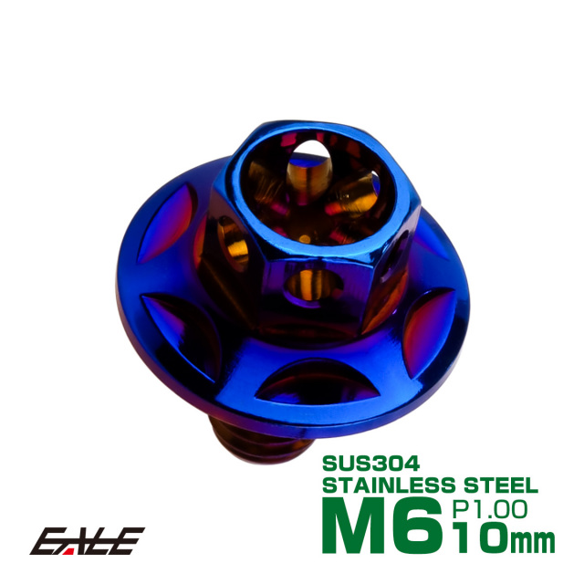 M6×10mm P1.00 ワイドフランジスター ボルト ワイヤーロック穴付き