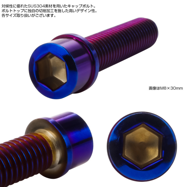 FAT516L 紫トップボード付き M4×10 低頭六角穴付ボルト(ステンレス) 全ねじ 大阪魂 材質SUSXM