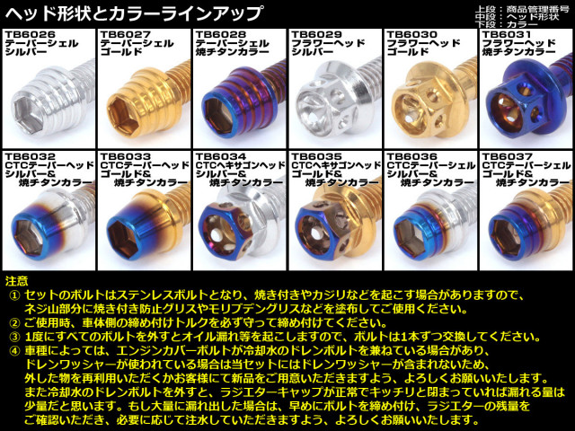 ZOOMER-X エンジンカバー ボルト14本set フランジ付六角ボルト