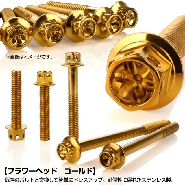 エンジンカバー ボルトセット NSR50 NSR80 NS-1 16本セット フラワー