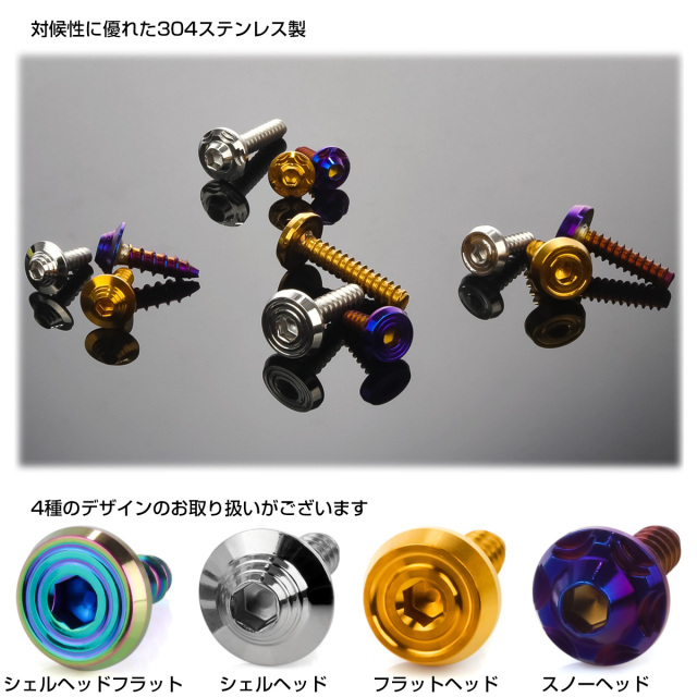 ななしページ タッピングネジ M5×15mm SUS304 ステンレス スノーヘッド 六角穴