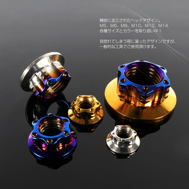 SUS304ステンレス M12 P=1.25 ステップ スターホール ナット 六角