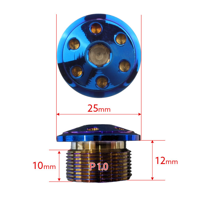Garage T&F ステンレス フロントフォーク用パーツ フロントフォーク トップキャップ M20×10mm P1.0 ホールヘッド