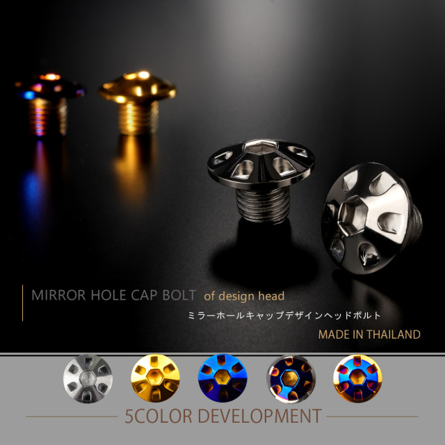 ミラーホールカバー キャップ デザインヘッド 2個セット M10×10mm 正ネジ P1.25 SUS304 ステンレス製 シルバー TH0124 【メール便可】