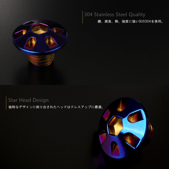 ミラーホールカバー キャップ デザインヘッド 2個セット M10