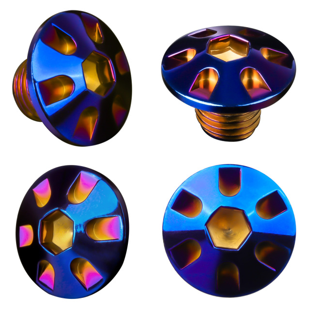 M10 10mm バイク用 キャップ ボルトカバー ミラー ネジ 紫 m1 ミラーホールカバーボルト キャップ M10×10mm P1.25 正ネジ 逆ネジ 2個