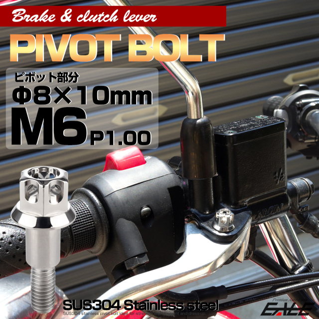 ブレーキレバー クラッチレバー 取付用 ピボットボルト Φ8×10mm
