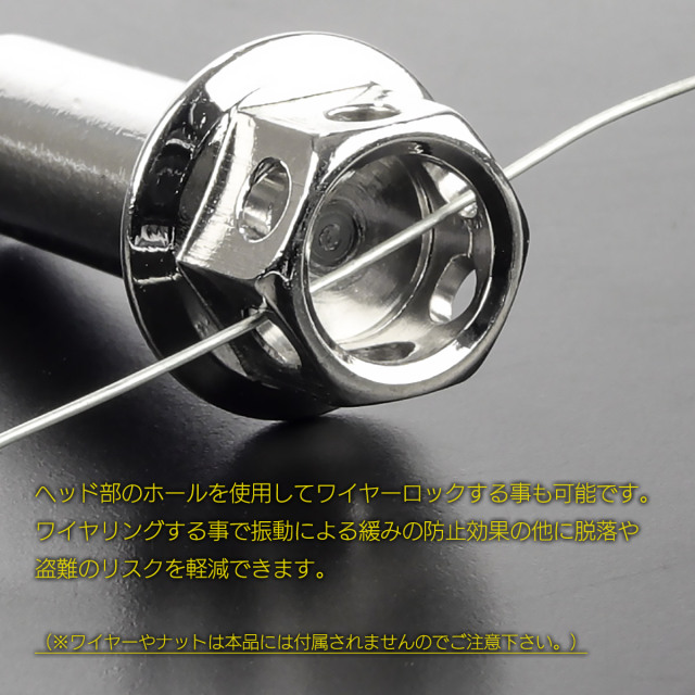 バイクレバー 取付用 ピボットボルト M6 P1.0 ピボット径8mm