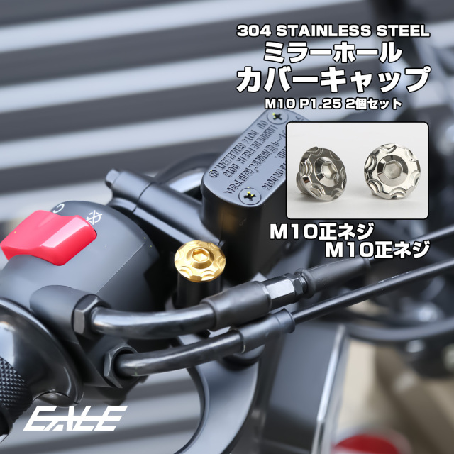 M10 ミラーホール カバーキャップ ボルト スノー シルバー 正ネジ／正