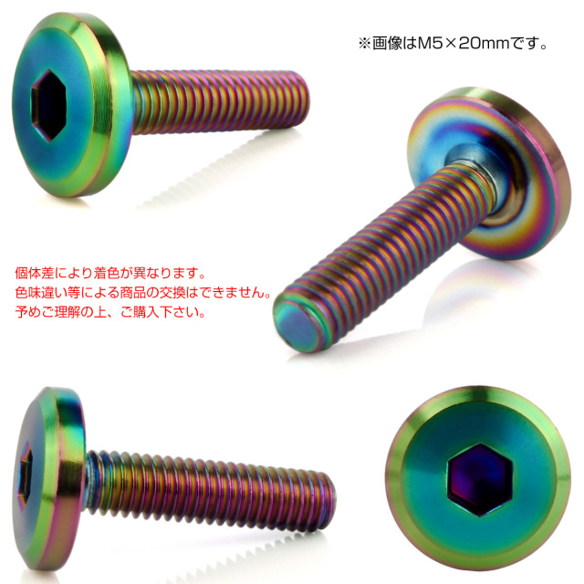 ペペS20ボディー&ヘッド青黒檀無垢0.4mm改 ヘッド支柱ゴールド フラットヘッドボルト M5x20mm P0.8 ボタンボルト ステンレス