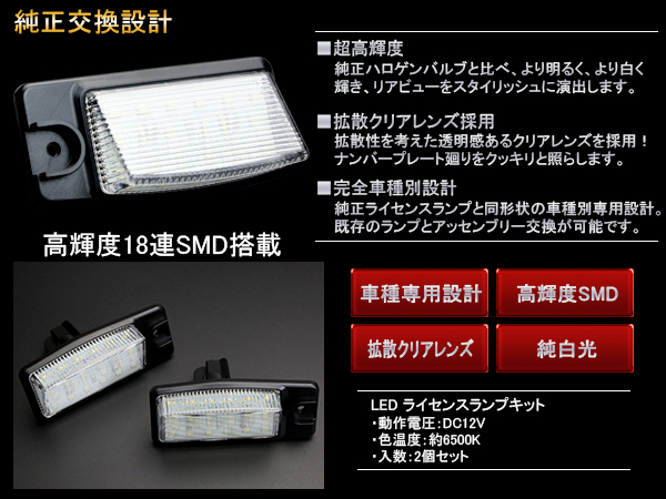 LED ライセンスランプ ナンバー灯 ニッサン NISSAN Z51 ムラーノ / J50