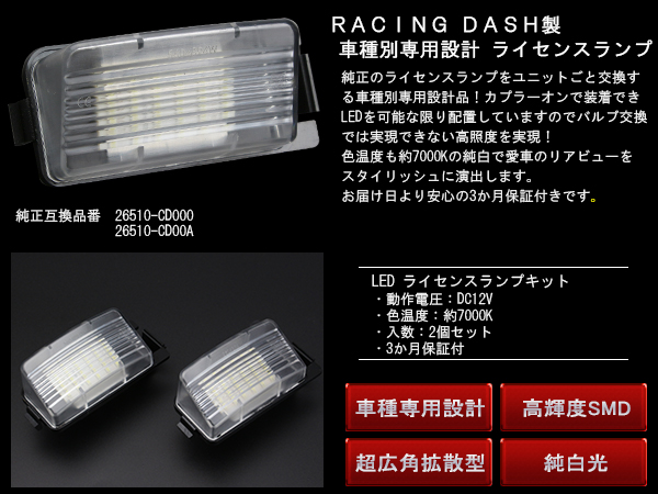 レーシングダッシュ LED ライセンスランプ ニッサン R35 GT-R / V35