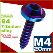 タッピングネジ M4×20mm チタン トルクス穴 フランジ付き ビス 焼きチタン JA1029 【メール便可】