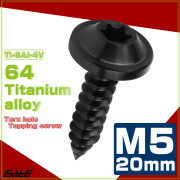 タッピングネジ M5×20mm チタン トルクス穴 フランジ付き ビス ブラック JA1273 【メール便可】