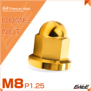 チタンナット 袋ナット M8 P1.25 フランジ付 ドームナット ゴールド JA1631 【メール便可】