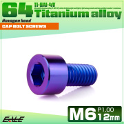 チタンボルト M6×12mm P1.0 キャップボルト キャップスクリュー 六角穴付き ボルト パープルブルー JA1916 【メール便可】