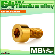 チタンボルト M6×12mm P1.0 キャップボルト キャップスクリュー 六角穴付き ボルト ゴールド JA1917 【メール便可】