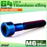 チタンボルト M6×35mm P1.0 キャップボルト キャップスクリュー 六角穴付き ボルト 焼きチタン JA1955 【メール便可】