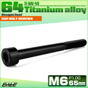 チタンボルト M6×65mm P1.0 キャップボルト キャップスクリュー 六角穴付き ボルト ブラック JA1992 【メール便可】