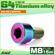 チタンボルト M8×15mm P1.25 キャップボルト キャップスクリュー 六角穴付き ボルト レインボー JA1996 【メール便可】