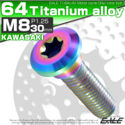 チタンボルト M8×30mm P=1.25 ブレーキディスク ローター ボルト カワサキ車用 虹色 JA206 【メール便可】