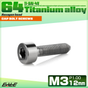 チタンボルト M3×12mm P0.5 キャップボルト キャップスクリュー 六角穴付き ボルト シルバー JA2095 【メール便可】