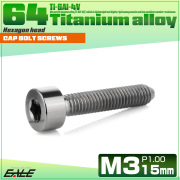 チタンボルト M3×15mm P0.5 キャップボルト キャップスクリュー 六角穴付き ボルト シルバー JA2099 【メール便可】