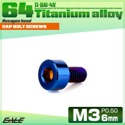 チタンボルト M3×6mm P0.5 キャップボルト キャップスクリュー 六角穴付き ボルト 焼きチタン JA2262 【メール便可】