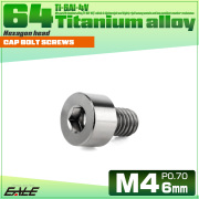 チタンボルト M4×6mm P0.7 キャップボルト キャップスクリュー 六角穴付き ボルト シルバー JA2275 【メール便可】