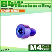 チタンボルト M4×6mm P0.7 キャップボルト キャップスクリュー 六角穴付き ボルト パープルブルー JA2276 【メール便可】