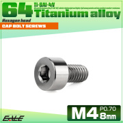 チタンボルト M4×8mm P0.7 キャップボルト キャップスクリュー 六角穴付き ボルト シルバー JA2281 【メール便可】