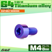 チタンボルト M4×8mm P0.7 キャップボルト キャップスクリュー 六角穴付き ボルト パープルブルー JA2282 【メール便可】