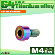 チタンボルト M4×8mm P0.7 キャップボルト キャップスクリュー 六角穴付き ボルト レインボー JA2284 【メール便可】