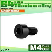 チタンボルト M4×8mm P0.7 キャップボルト キャップスクリュー 六角穴付き ボルト ブラック JA2286 【メール便可】