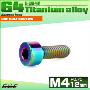 チタンボルト M4×12mm P0.7 キャップボルト キャップスクリュー 六角穴付き ボルト レインボー JA2296 【メール便可】