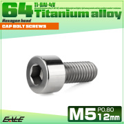 チタンボルト M5×12mm P0.8 キャップボルト キャップスクリュー 六角穴付き ボルト シルバー JA2323 【メール便可】