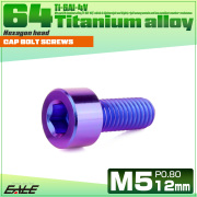 チタンボルト M5×12mm P0.8 キャップボルト キャップスクリュー 六角穴付き ボルト パープルブルー JA2324 【メール便可】