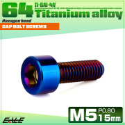 チタンボルト M5×15mm P0.8 キャップボルト キャップスクリュー 六角穴付き ボルト 焼きチタン JA2333 【メール便可】