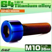 チタンボルト M10×35mm P1.25 キャップボルト キャップスクリュー 六角穴付き ボルト 焼きチタン JA2504 【メール便可】