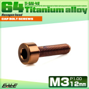 チタンボルト M3×12mm P0.5 キャップボルト キャップスクリュー 六角穴付き ボルト ブロンズ JA3037 【メール便可】