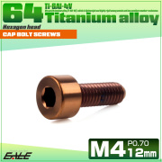 チタンボルト M4×12mm P0.7 キャップボルト キャップスクリュー 六角穴付き ボルト ブロンズ JA3044 【メール便可】