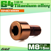 チタンボルト M8×15mm P1.25 キャップボルト キャップスクリュー 六角穴付き ボルト ブロンズ JA3075 【メール便可】