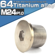 ダホン DAHON等に 64チタン製 ステアリングポスト 取り付けボルト M24×20mm P1.0 シルバー 自転車 JA500