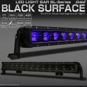LEDライトバー 作業灯 180W 28インチ ブルー バックライト内蔵 ブラックインナー スポット 15300ルーメン 12V 24V P-544