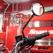 Z2タイプ ミラー ロングアーム モデル M10 正ネジ 広角 凸面鏡 鏡面可動 ブラック 左右セット S-1151