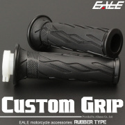 バイク グリップ ラバー スロットルパイプ付き 貫通 純正 タイプ 左右セット 22.2mm ハンドル用 ブラック 汎用 S-585
