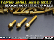 M6×110mm テーパーシェルヘッドボルト ステンレス製キャップボルト クランクケースなどのエンジン周りに ゴールド TB0327 【メール便可】