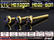 M5×35mm P0.8 フランジ ヘキサゴンヘッドボルト 六角ボルト ステンレス CTC ゴールド＆焼チタンカラー TB0782 【メール便可】